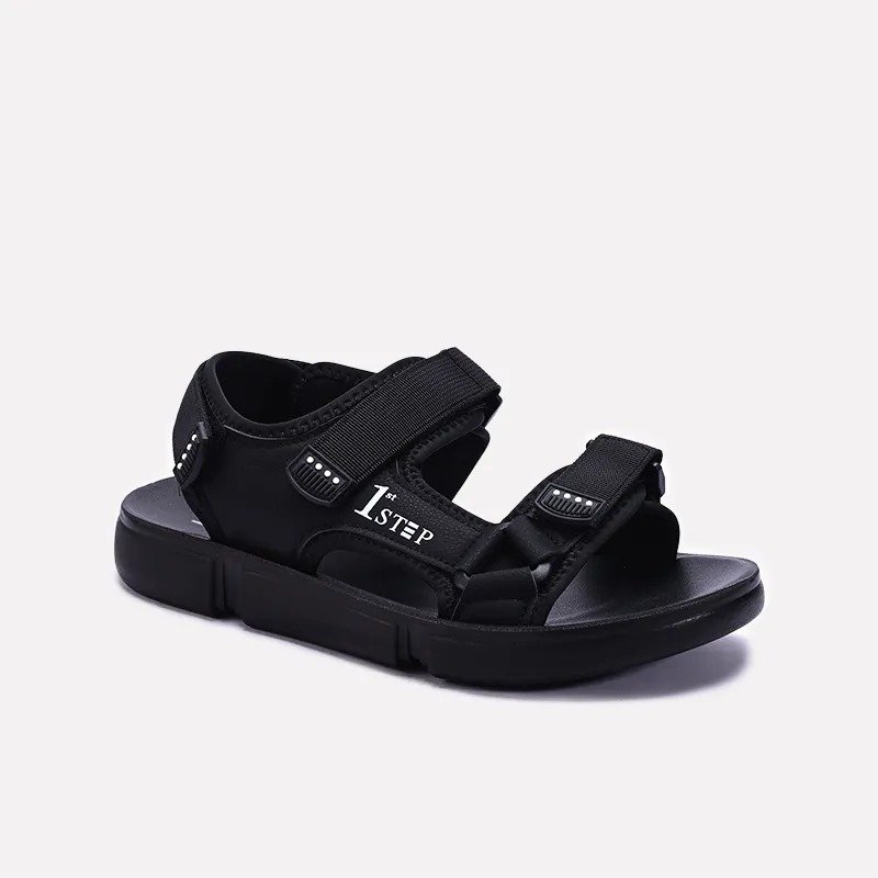 Black Velcro Strap Sandals