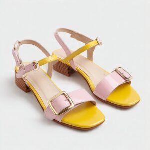 Pink & Yellow Buckle Sandals38% off