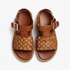 Men's Tan Brown Woven Leather Sandals 38% off